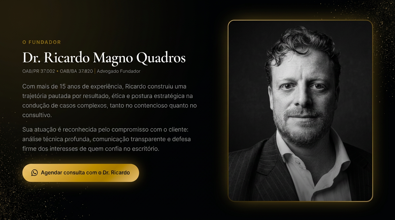 Exemplo de site premium — Dr. Ricardo Magno Quadros — Advogado Fundador