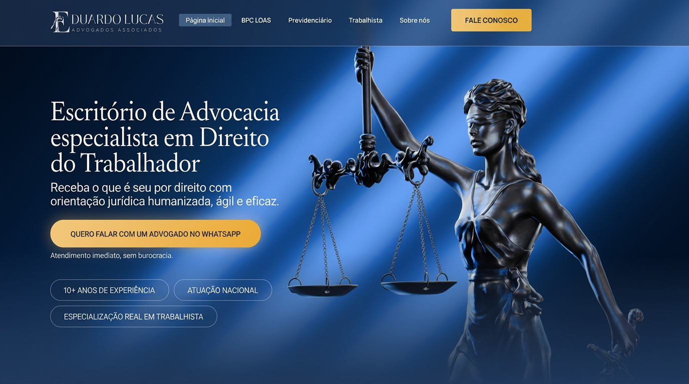 Exemplo de site premium — Eduardo Lucas Advogados Associados
