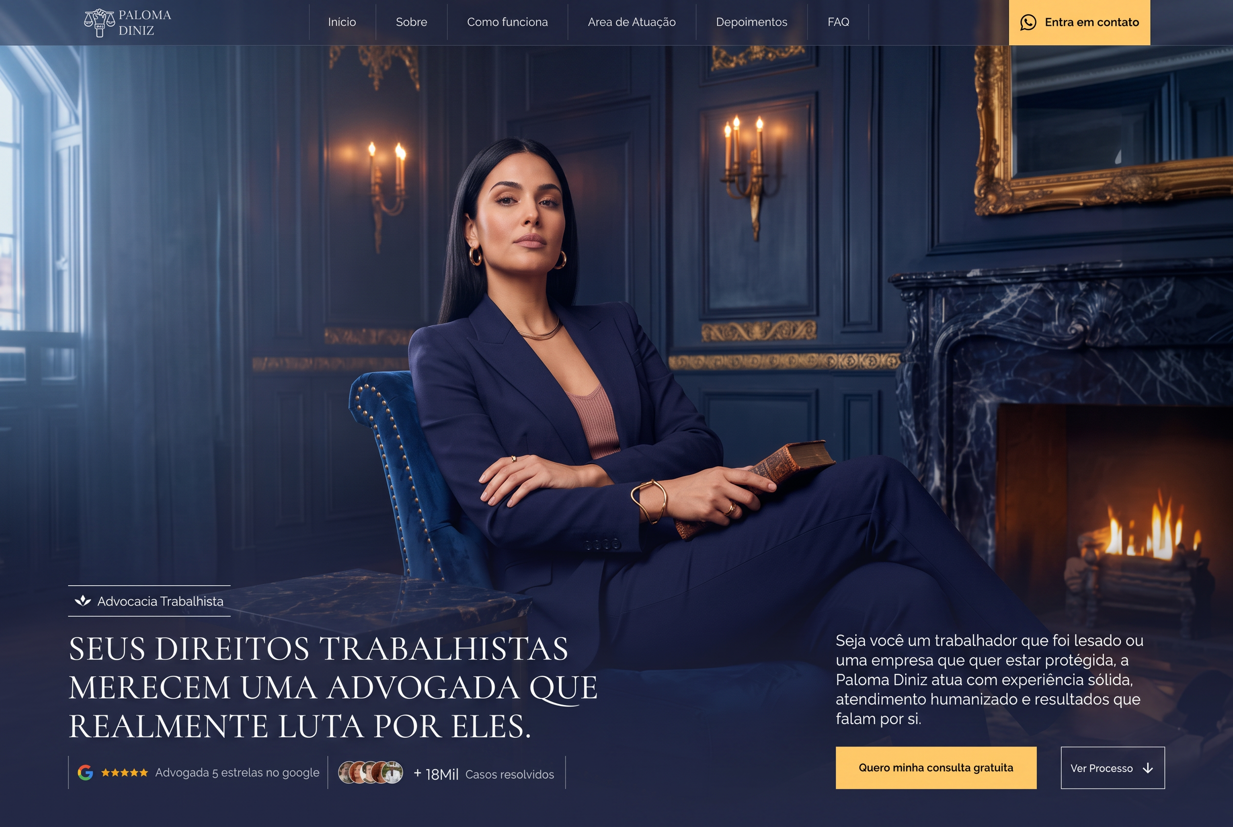 Exemplo de site premium — Paloma Diniz Advocacia Trabalhista